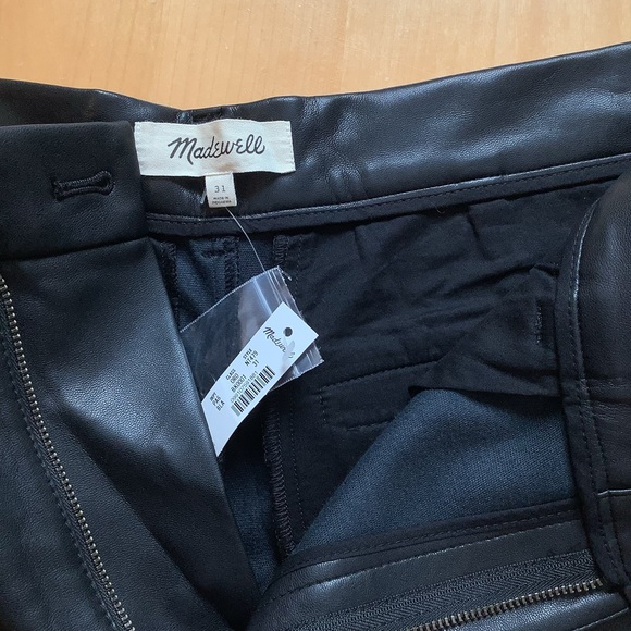 NWT Madewell Easy Pleated Trouser Shorts Faux Leather 31 Black - Picture 4 of 10